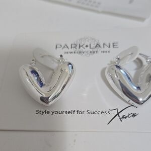 Park Lane Shiny Silver Heart Earrings